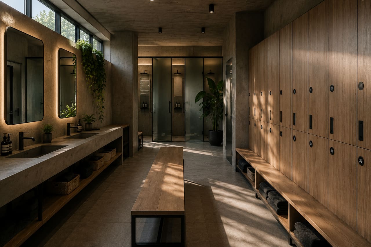 Camarines con lockers de madera